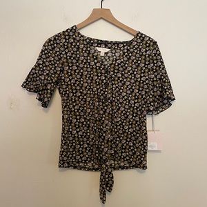 Lauren Conrad extra small floral tie crop top